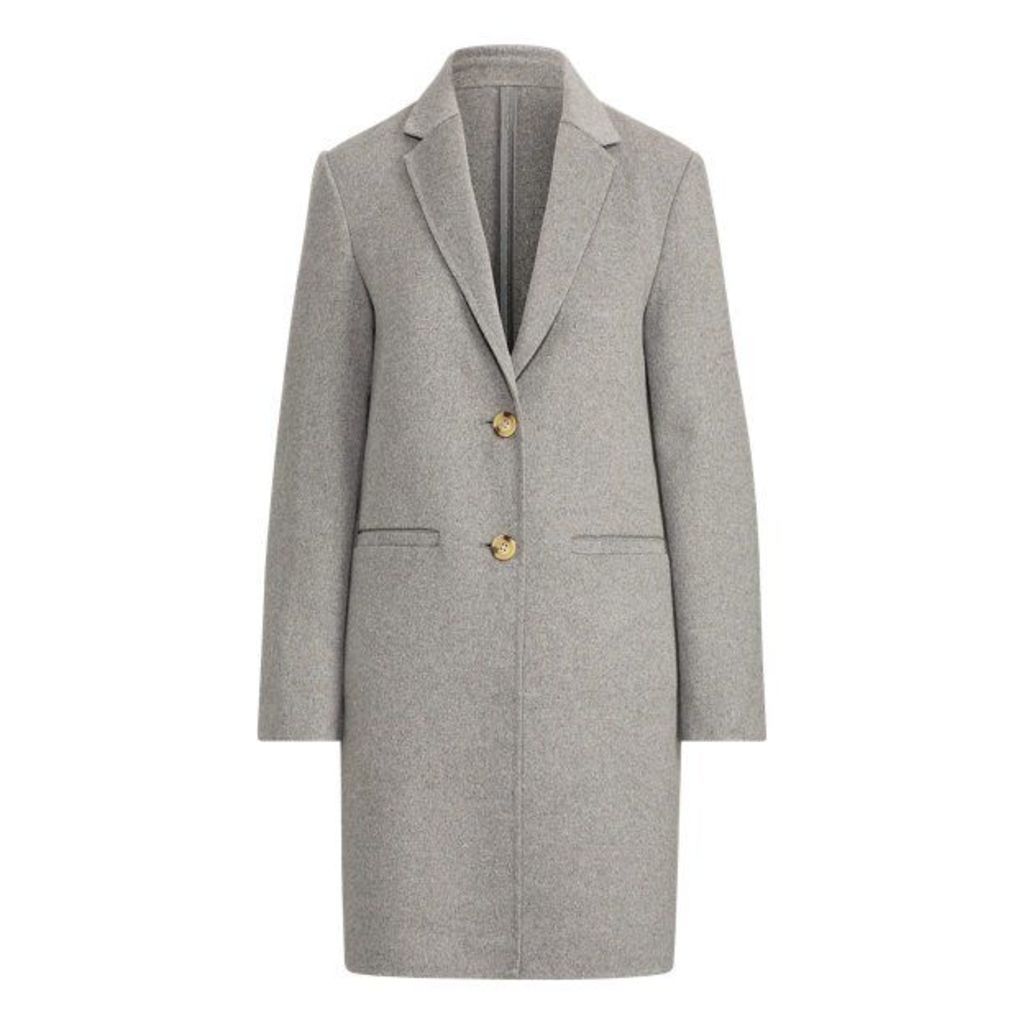 Wool-Blend Two-Button Coat