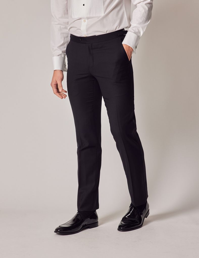 Black Slim Dinner Suit Trousers With Side Adjusters
