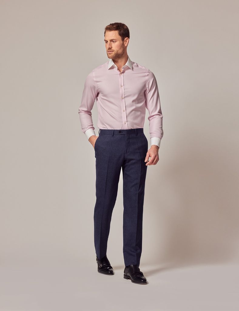 Blue & Red Prince of Wales Check Slim Suit Trousers