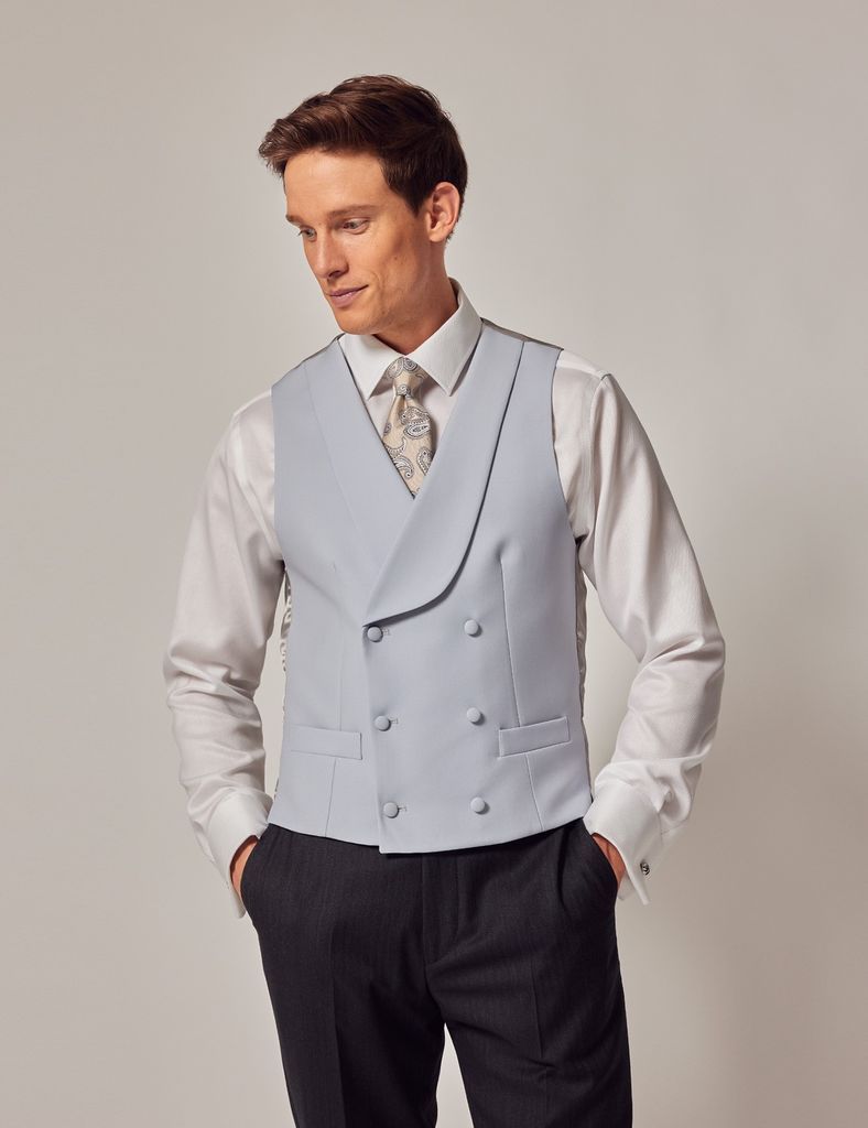 Light Grey Double Breasted Waistcoat - 1913 Collection