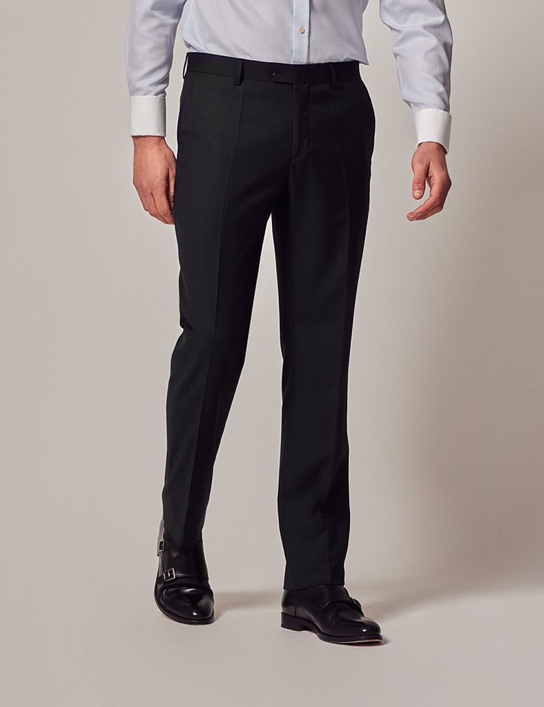 Black Twill Slim Suit Trousers