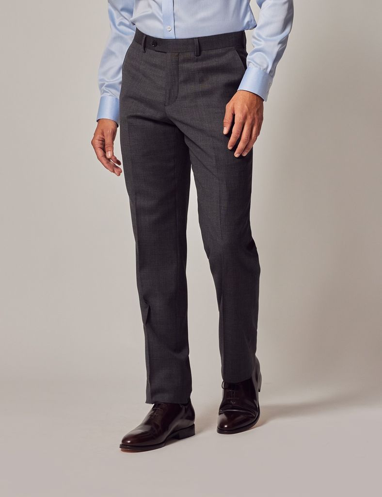 Charcoal Twill Slim Suit Trousers