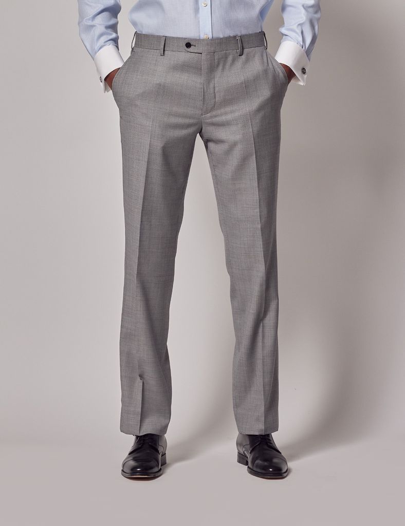 Light Grey Twill Classic Suit Trousers