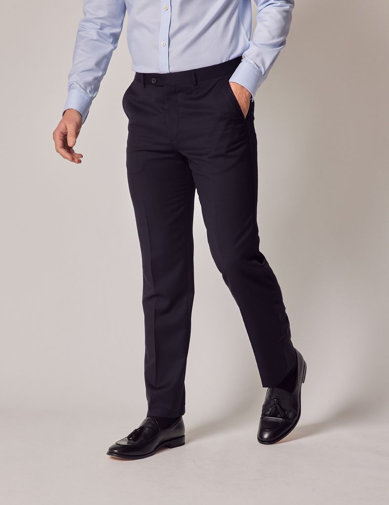 Navy Twill Tailored Italian Suit Trousers - 1913 Collection