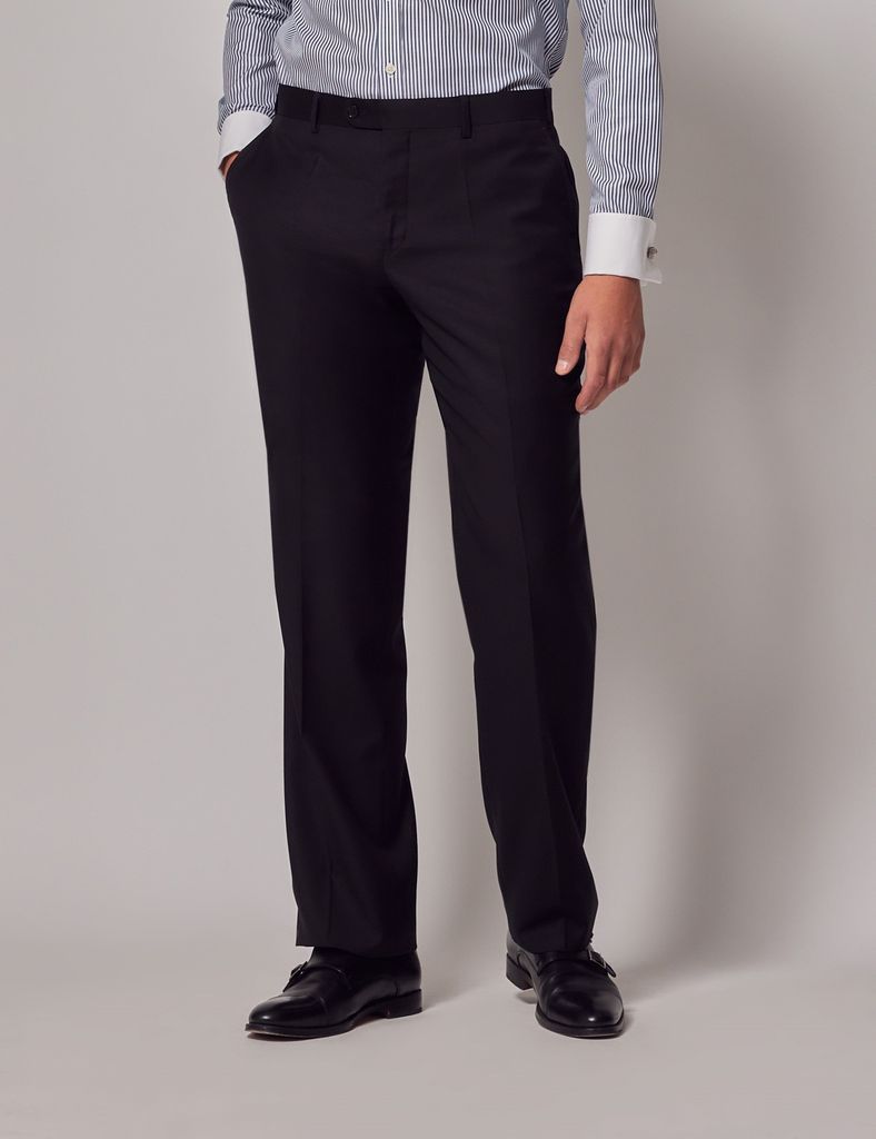 Black Twill Classic Suit Trousers