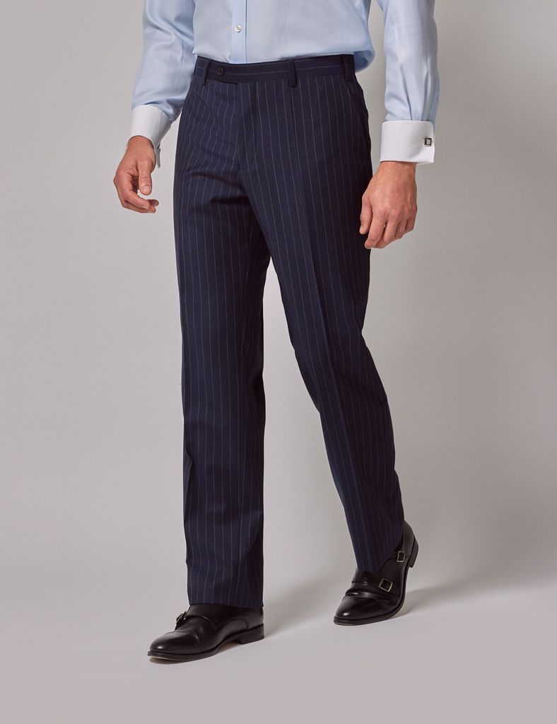 Navy Chalk Stripe Classic Suit Trousers
