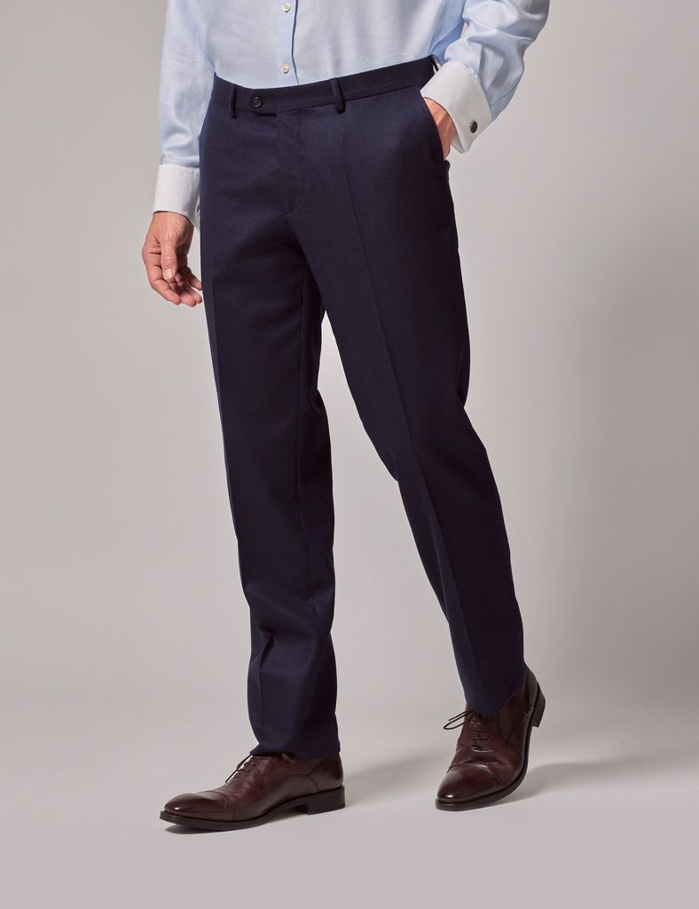 Navy Tailored Flannel Suit Trousers - 1913 Collection