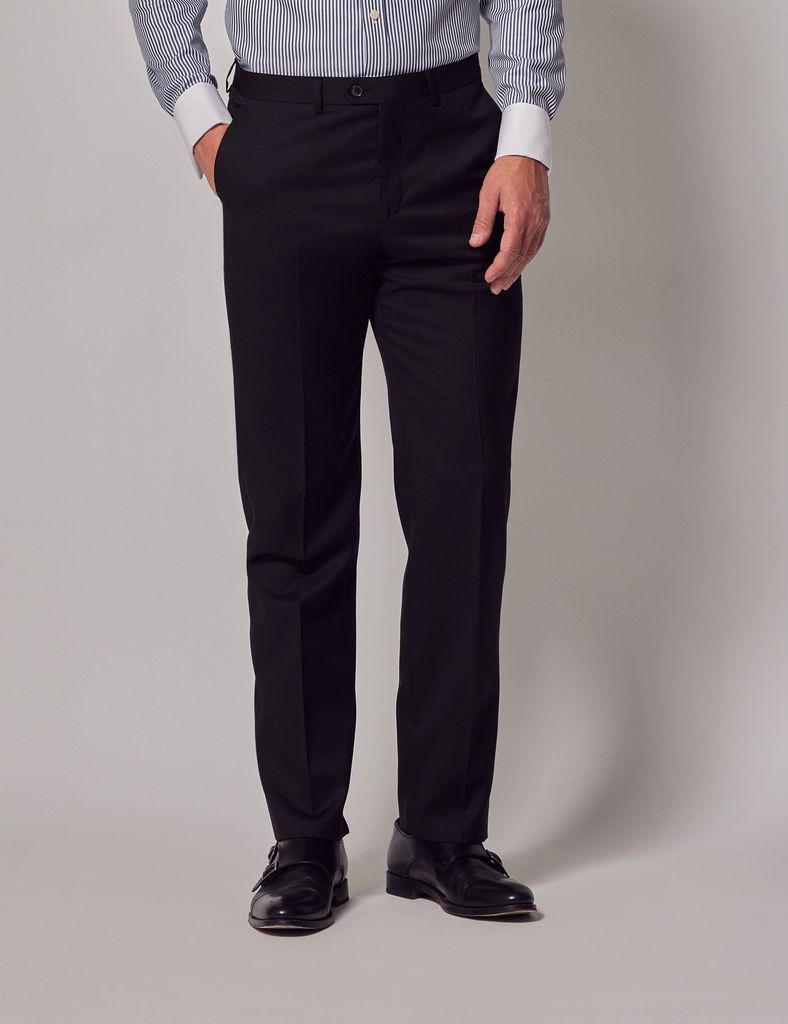 Black Twill Tailored Italian Suit Trousers - 1913 Collection