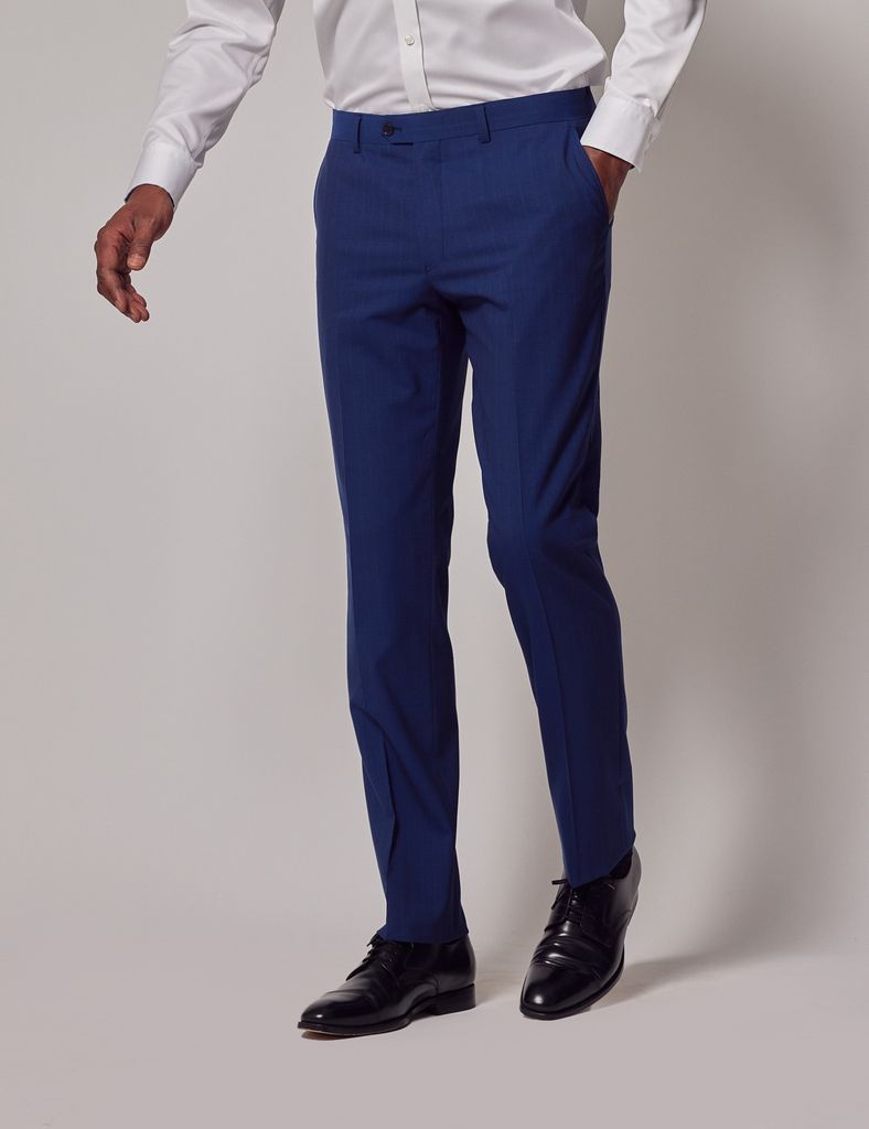 Indigo Stripe Slim Suit Trousers