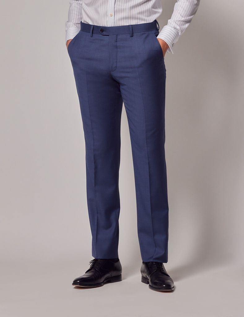 Mid Blue Sharkskin Slim Suit Trousers