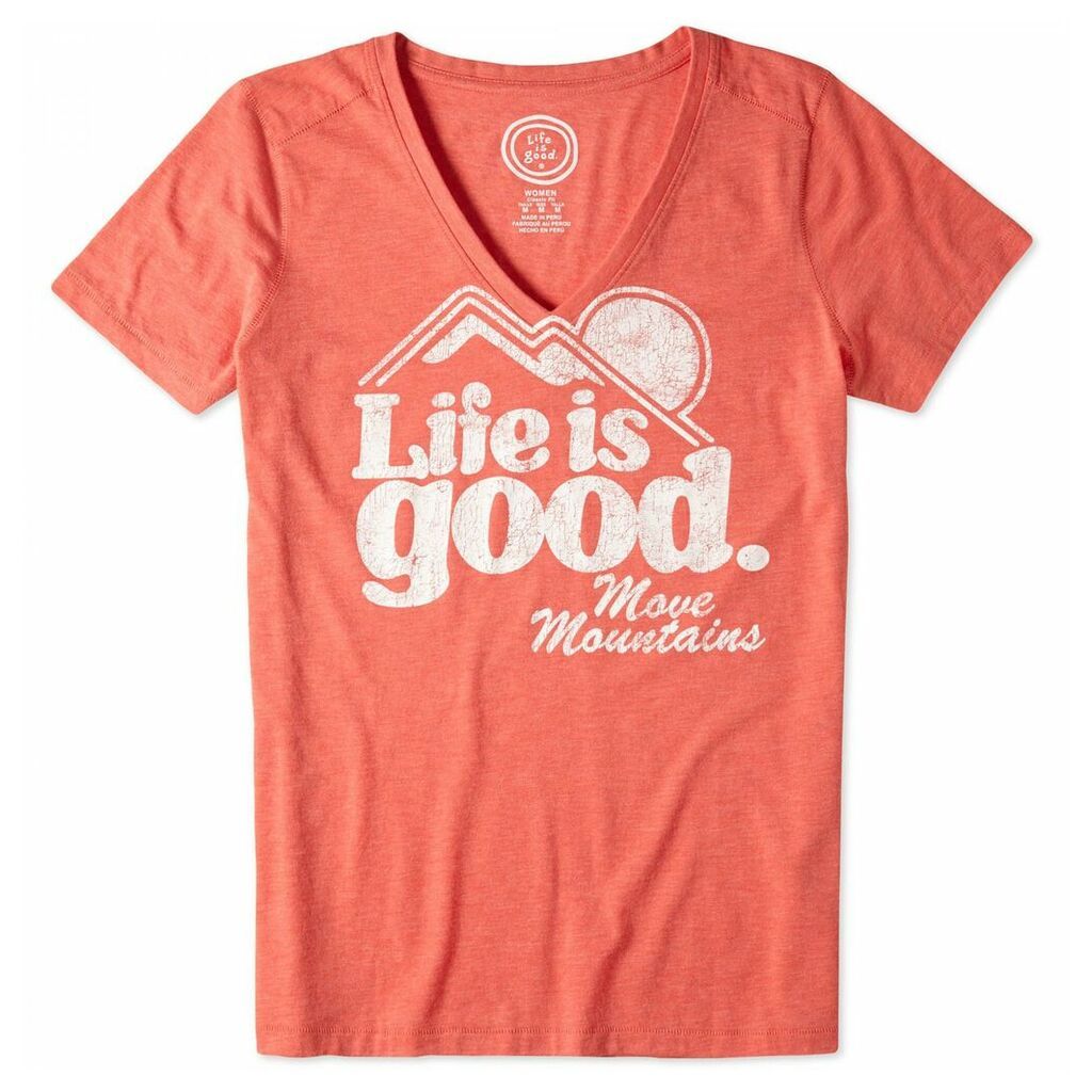 Life is Good - Ladies Cool Mountain T-Shirt Chilli Red