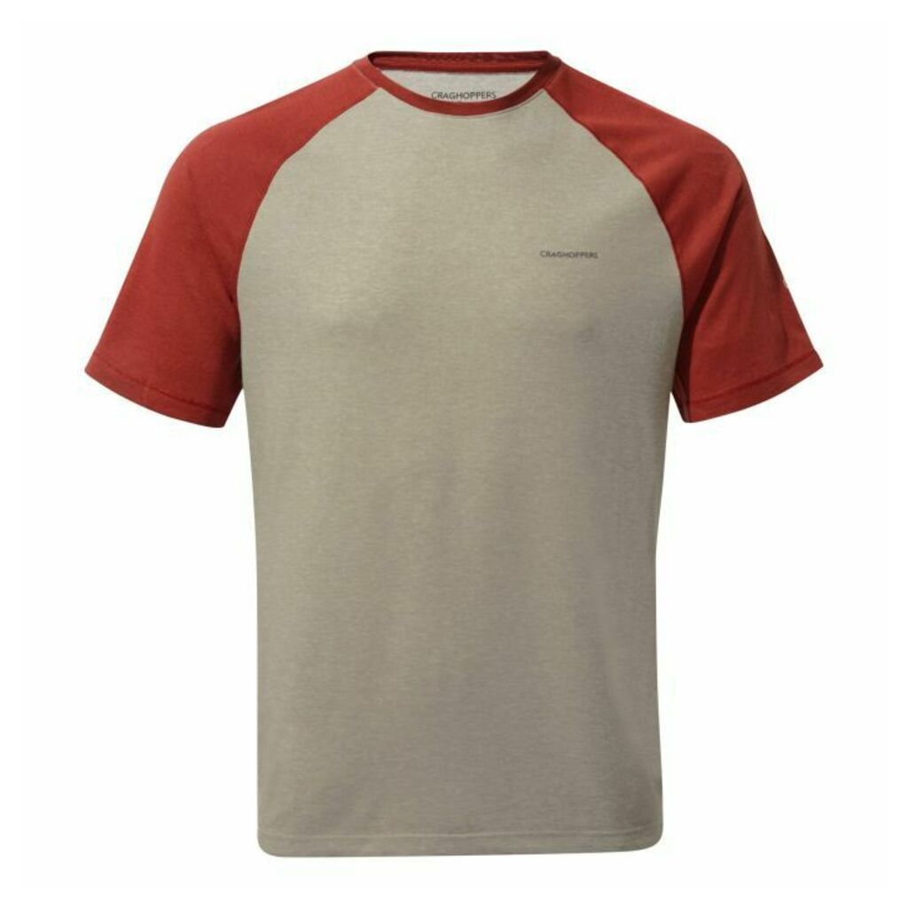 Craghoppers NosiLife Anello Short-Sleeved T-Shirt - Soft Grey Marl / Firth Red