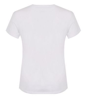 Curves White Line Drawn Sketch T-Shirt New Look