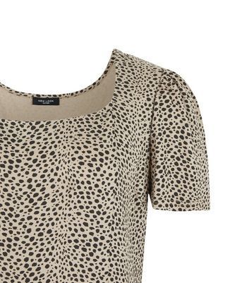 Curves Brown Leopard Print Square Neck Dress New Look