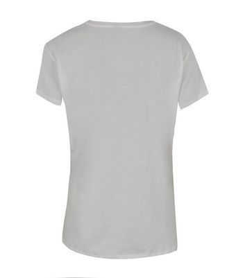 White Photographic Print T-Shirt New Look