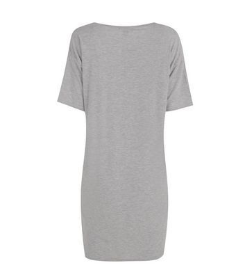 Grey Jersey Oversized T-Shirt Dress New Look