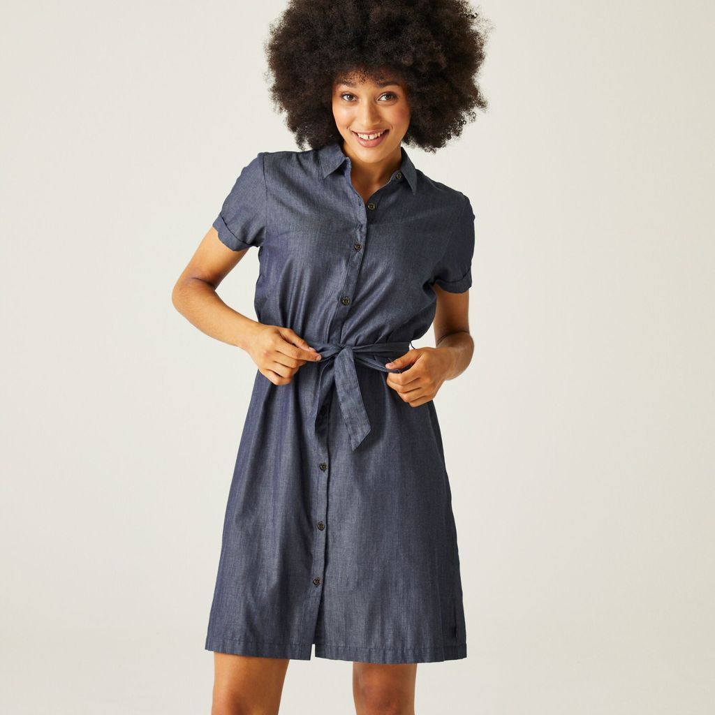 Women's Breathable Rema Shirt Dress Chambray, Size: 8