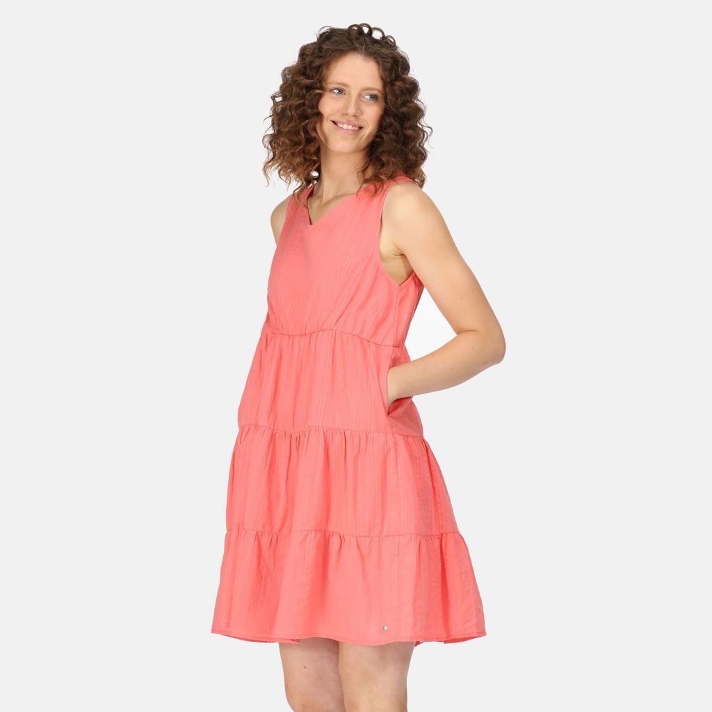 Women's Stylish Zariah Tiered Dress Peach Bloom, Size: 10