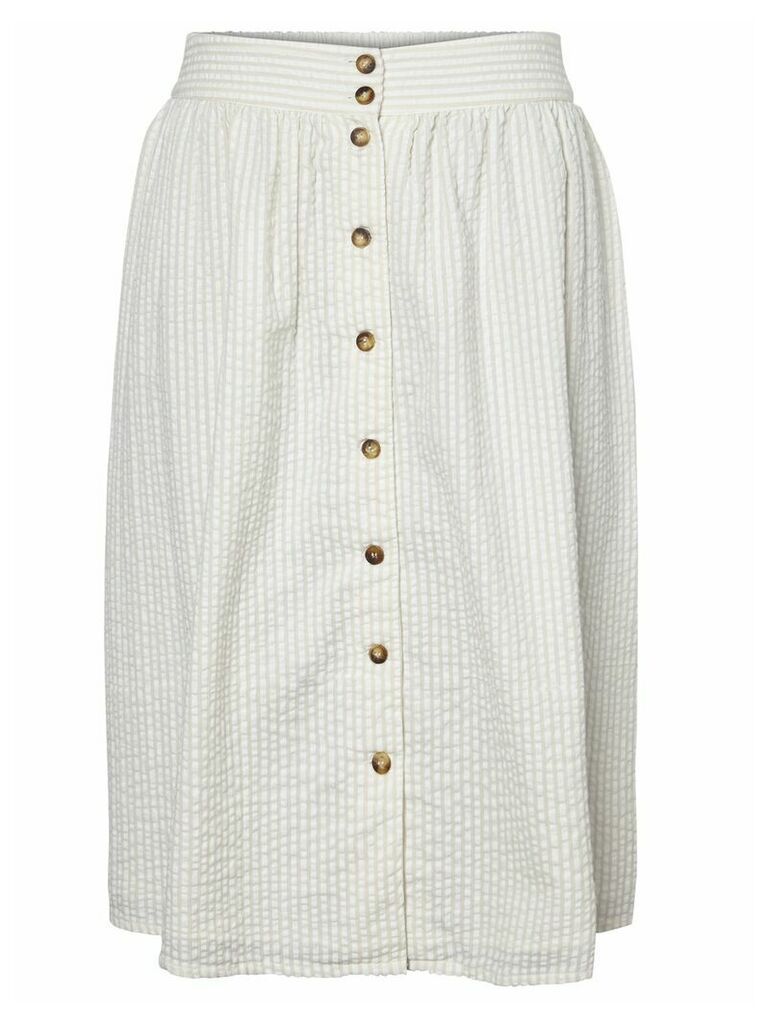 Women's Vero Moda seersucker cotton button front skirt