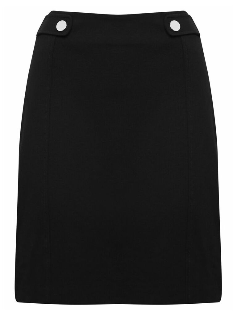 Women's Ladies A-line skirt with button tab detail stretch ponte fabric