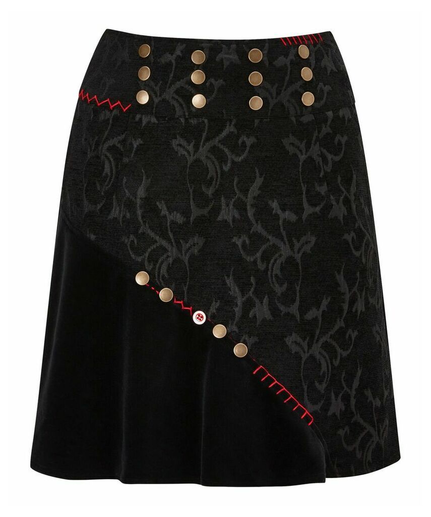 Button Jacquard Skirt
