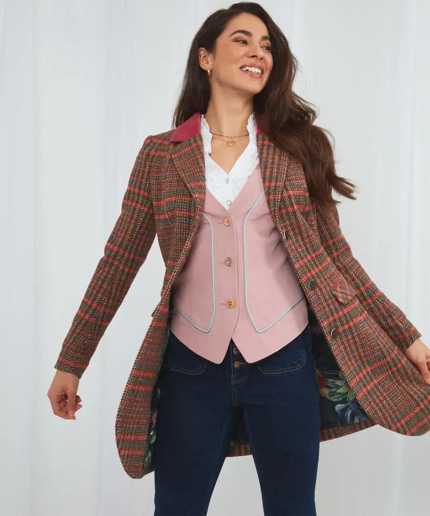 Charming Country Check Longline Jacket