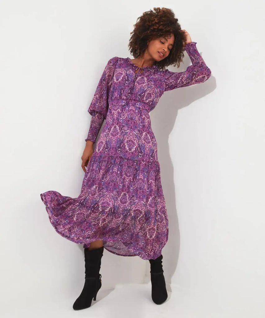 Iris Boho Dress in Purple, Size 10 by Joe Browns