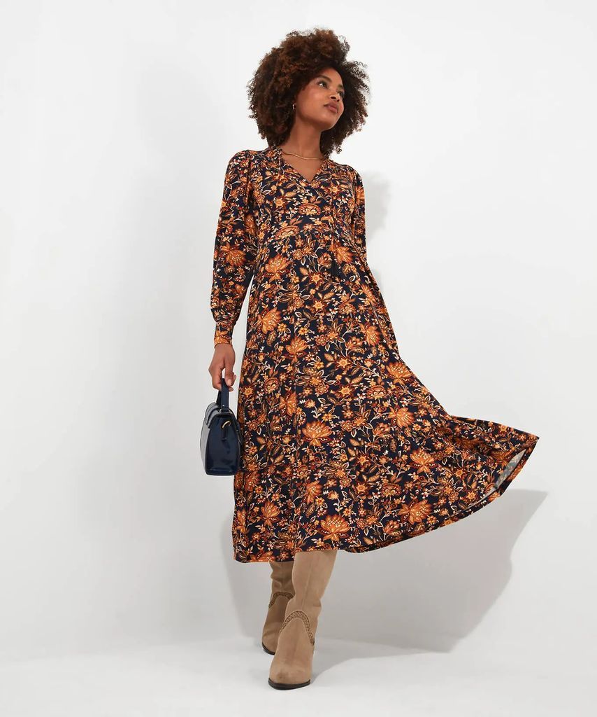 Rich Floral Jersey Dress , Size 10 by Joe Browns