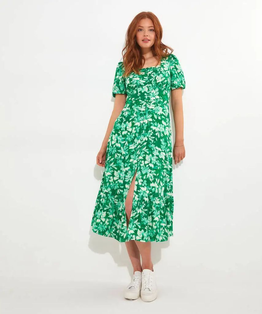 Fleur du Jour Dress in Green, Size 10 by Joe Browns