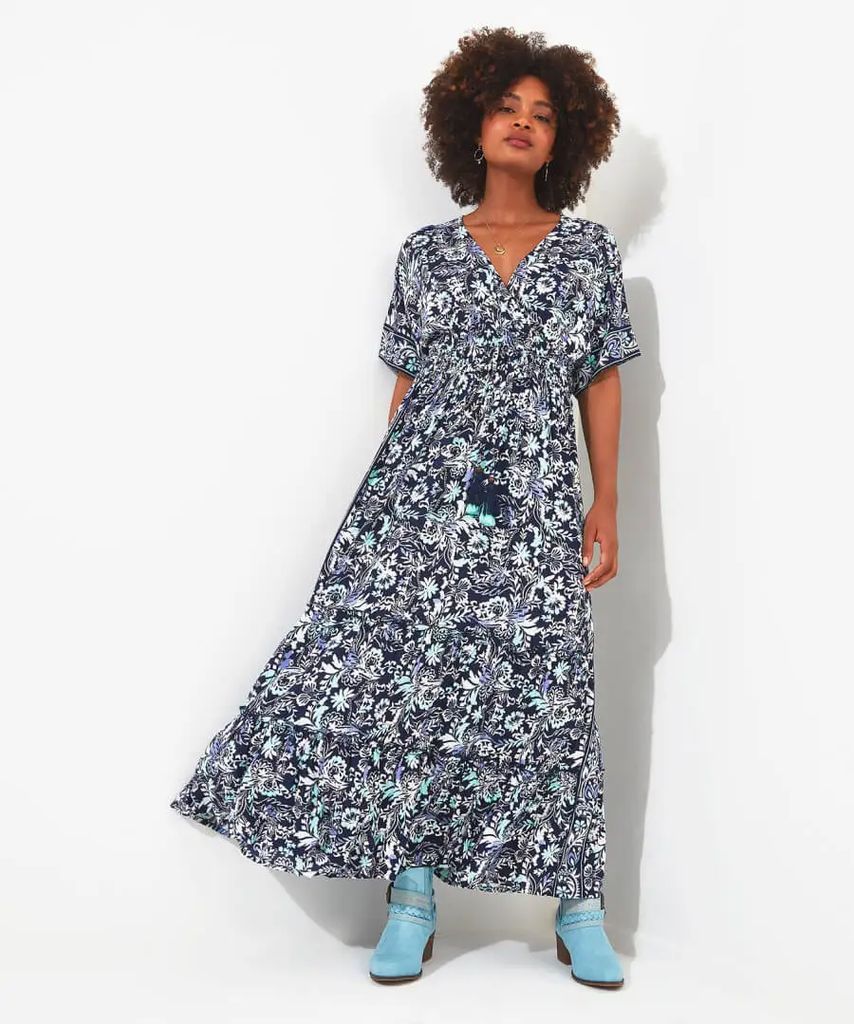 Marrakesh Print Dress in Blue, Size 10 by Joe Browns