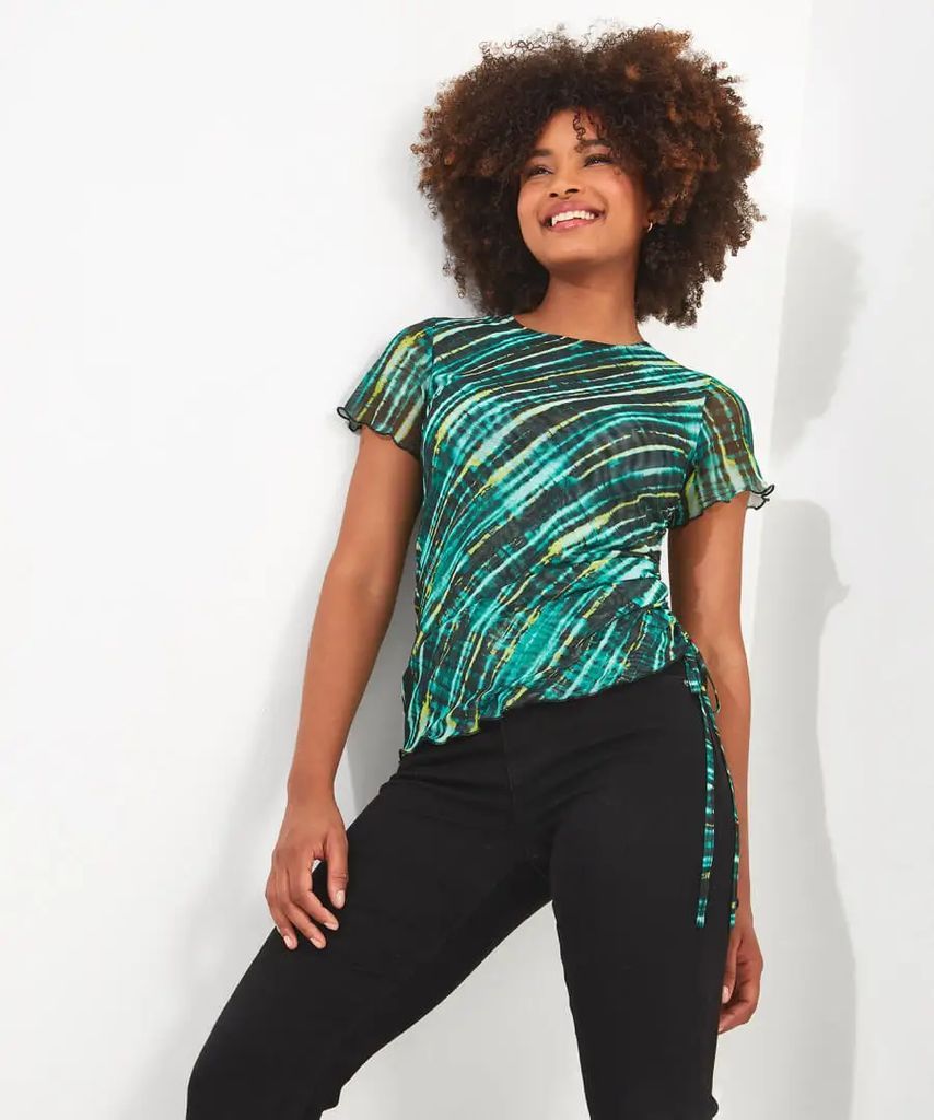 Elsa Mesh Printed Top , Size 10