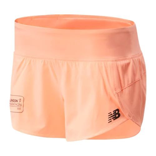 Women's London Edition Impact Run Short 3 Inch in Pink Polywoven, size Large