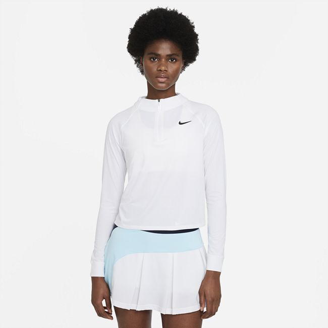 NikeCourt Dri-FIT Victory Women's Long-Sleeve 1/2-Zip Tennis Top - White