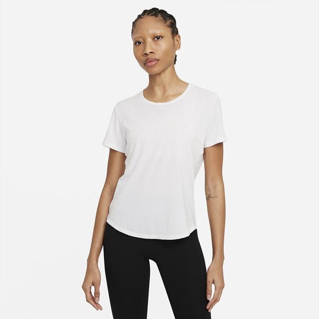 Dri-FIT UV One Luxe Women's Standard Fit Short-Sleeve Top - White