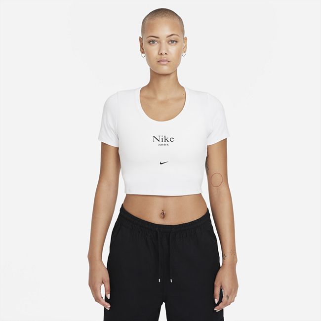 Sportswear Essential Women's Short-Sleeve Crop Top - White