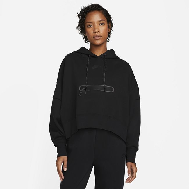 Sportswear Tech Fleece Women's Over-Oversized Crop Pullover Hoodie - Black