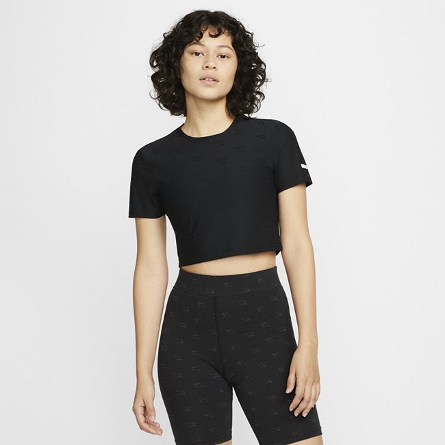 Air Women's Short-Sleeve Crop Top - Black