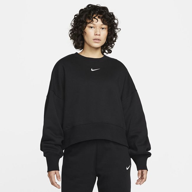 Sportswear Phoenix Fleece Women's Over-Oversized Crew-Neck Sweatshirt - Black