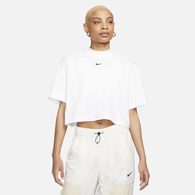 Sportswear Essential Women's Boxy Mock-Neck Top - White