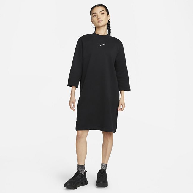 Sportswear Phoenix Fleece Women's Oversized 3/4-Sleeve Dress - Black