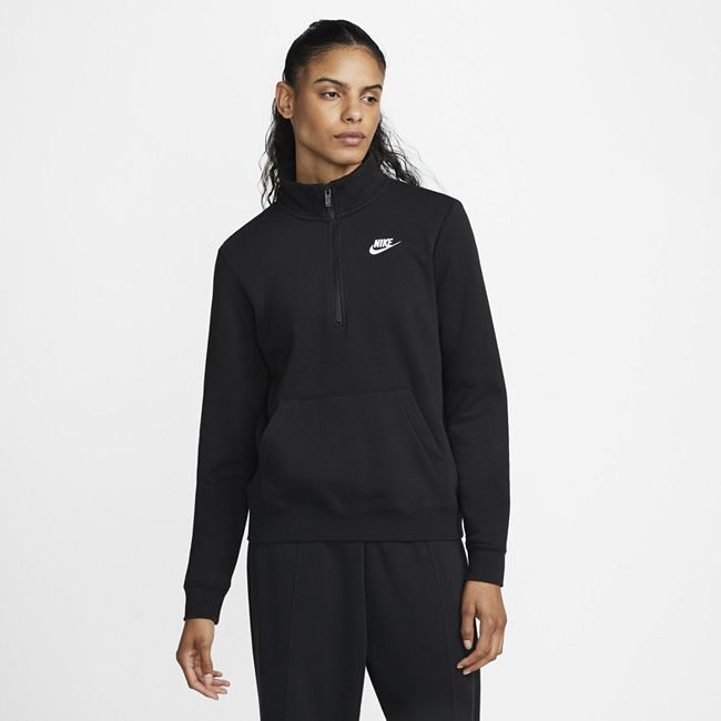 Sportswear Club Fleece Women's 1/2-Zip Sweatshirt - Black