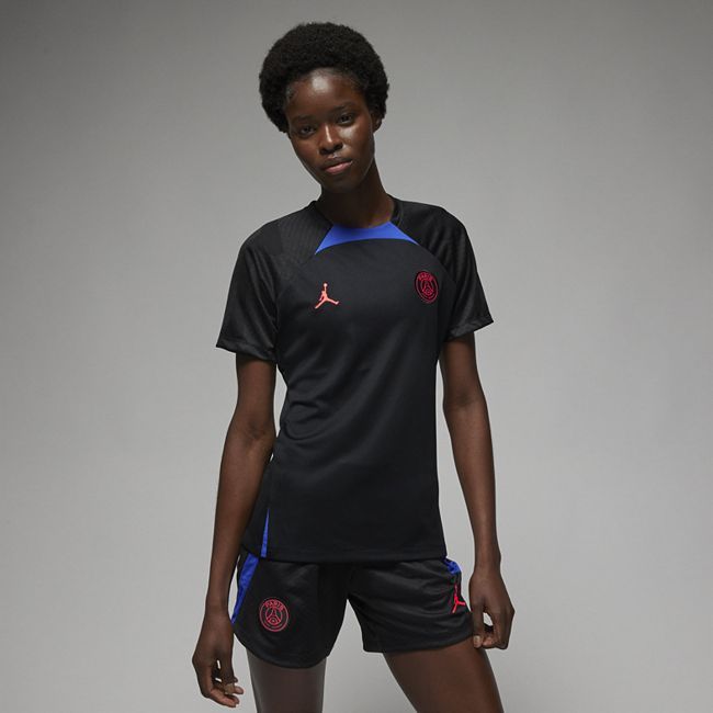 Paris Saint-Germain Strike Away Women's Jordan Dri-FIT Short-Sleeve Football Top - Black