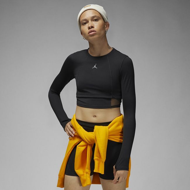 Jordan Sport Women's Long-Sleeve Crop Top - Black