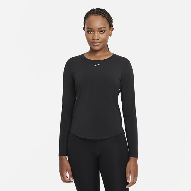 Dri-FIT UV One Luxe Women's Standard Fit Long-Sleeve Top - Black