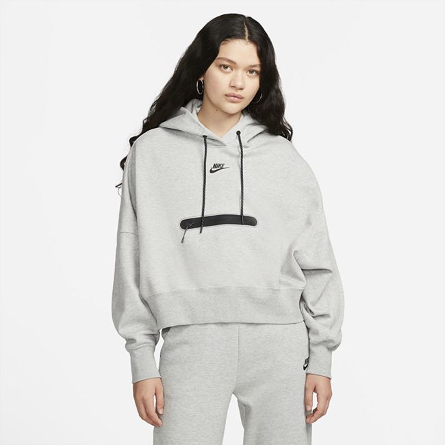Sportswear Tech Fleece Women's Over-Oversized Crop Pullover Hoodie - Grey