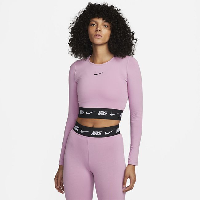 Sportswear Women's Long-Sleeve Crop Top - Purple