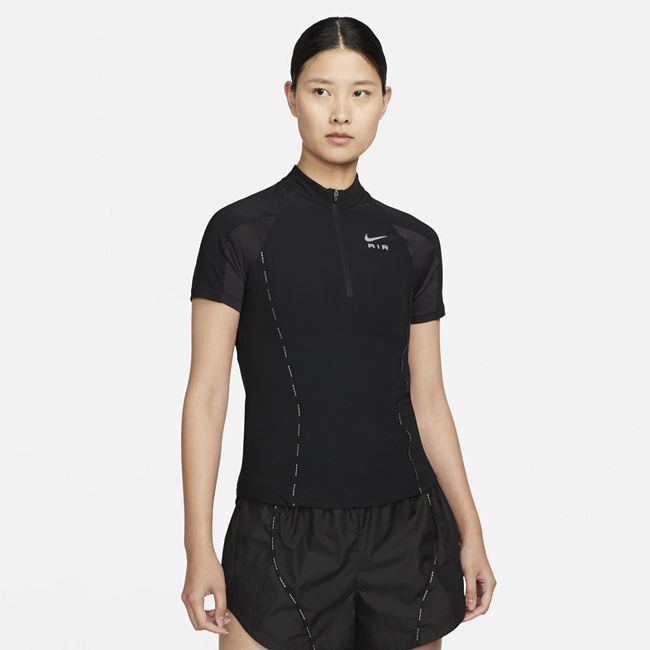 Air Dri-FIT Women's Short-Sleeve 1/2-Zip Top - Black