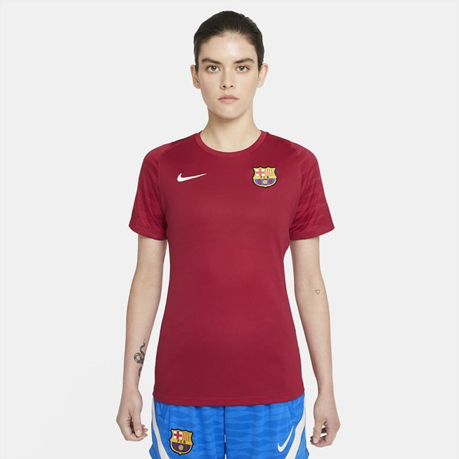 F.C. Barcelona Strike Women's Nike Dri-FIT Short-Sleeve Football Top - Red