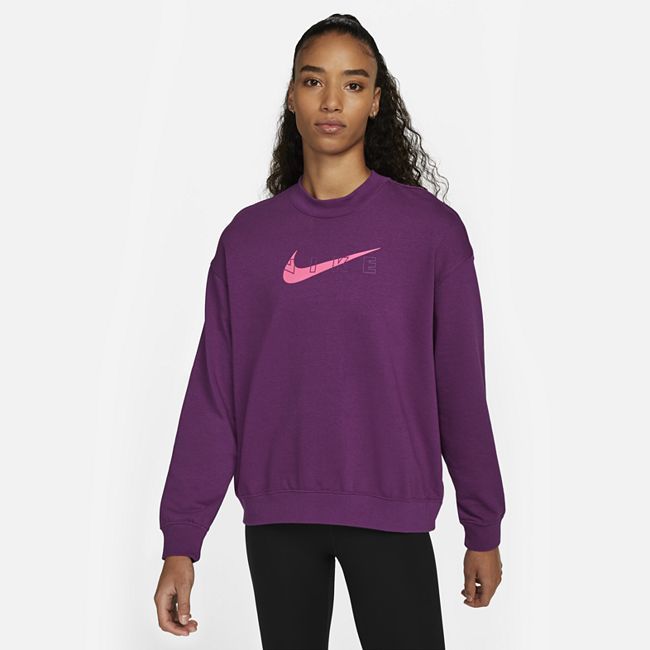 Dri-FIT Get Fit Women's Graphic Training Crew-Neck Sweatshirt - Purple