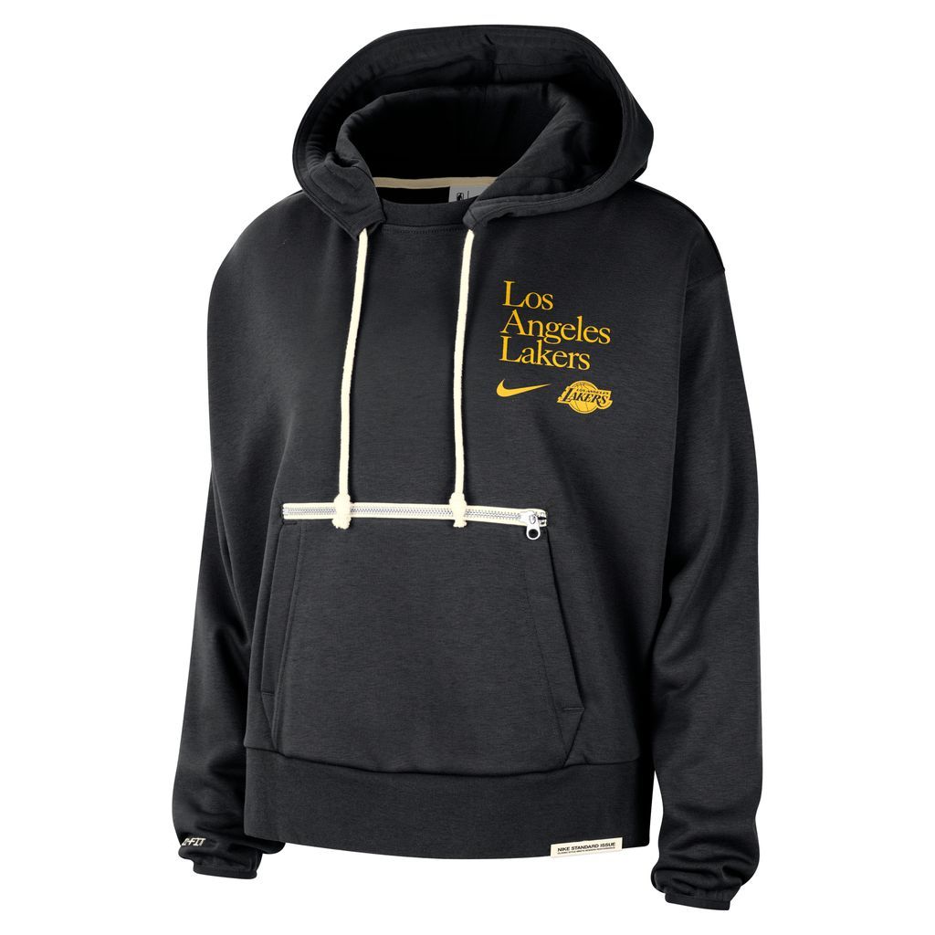 Los Angeles Lakers Standard Issue Women's Nike Dri-FIT NBA Pullover Hoodie - Black - Cotton